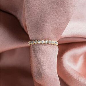 Stacked Eternity Ring Simulated Diamond CZ Zircon Dainty Ring-SIZE 7